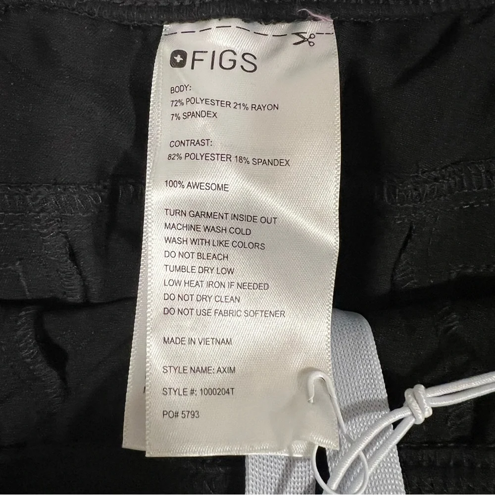 Figs men's axim scrub pants size xl/tall black hospital NWT‎